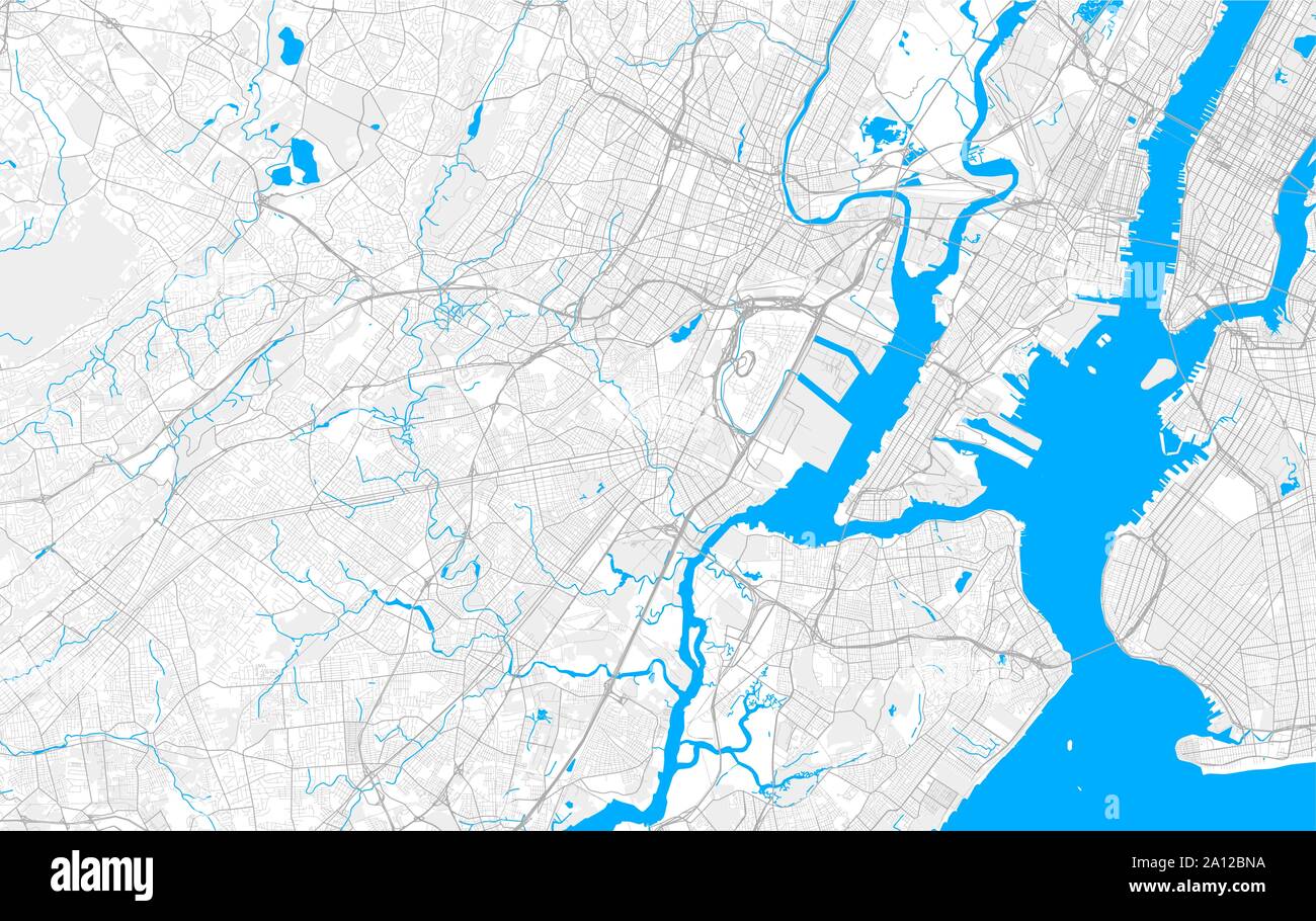 Rich Detailed Vector Area Map Of Elizabeth New Jersey Usa Map