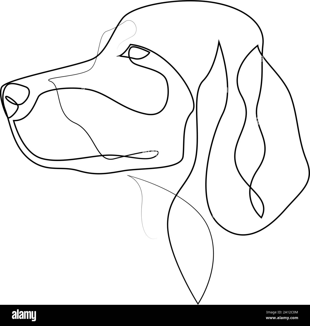 Continuous line Irish Setter. Single line minimal style Setter dog vector illustration Stock Vector