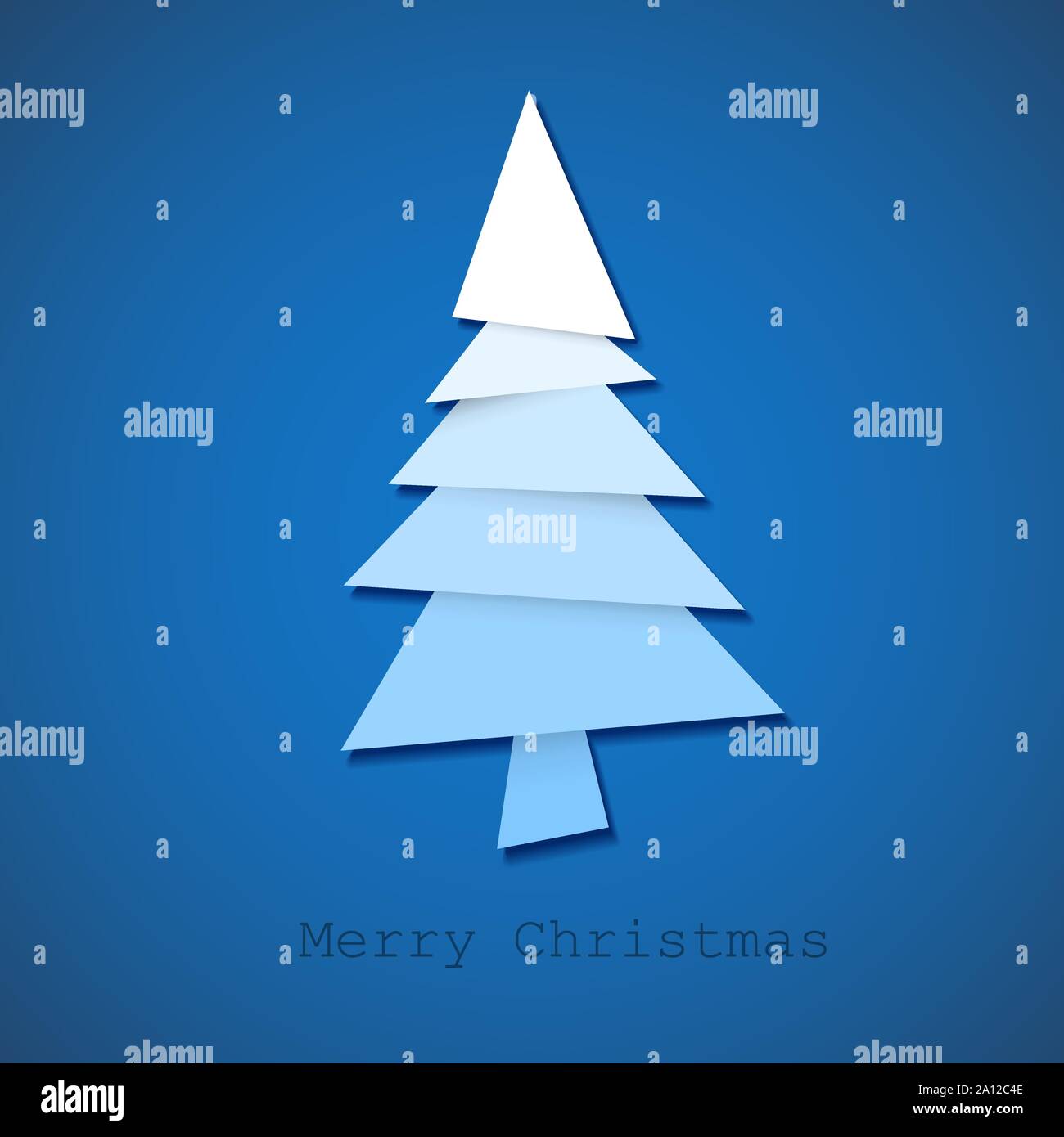 Simple vector christmas tree made from pieces of white paper - original ...