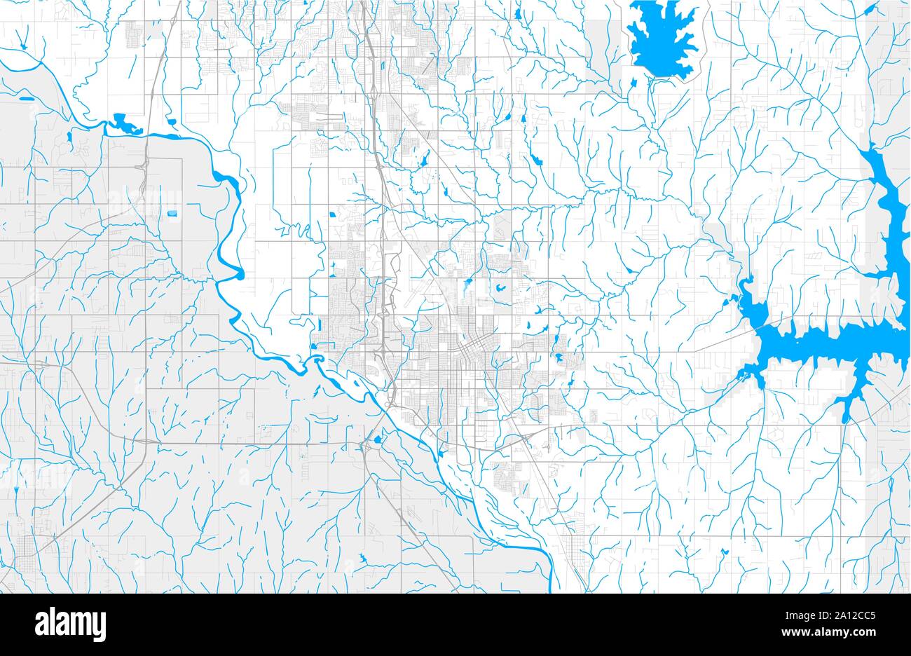 Rich detailed vector area map of Norman, Oklahoma, USA. Map template