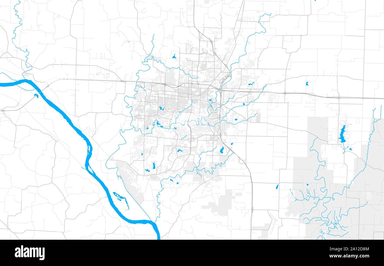 Rich detailed vector area map of Columbia, Missouri, USA. Map template