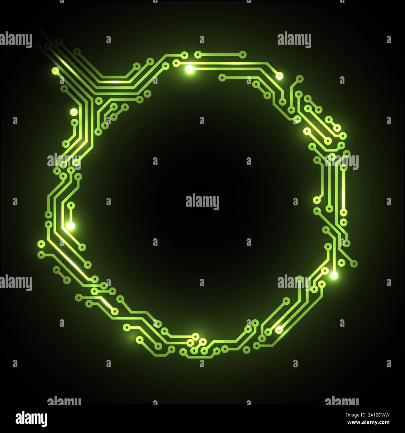 Vector abstract green circuit board background with place for your ...
