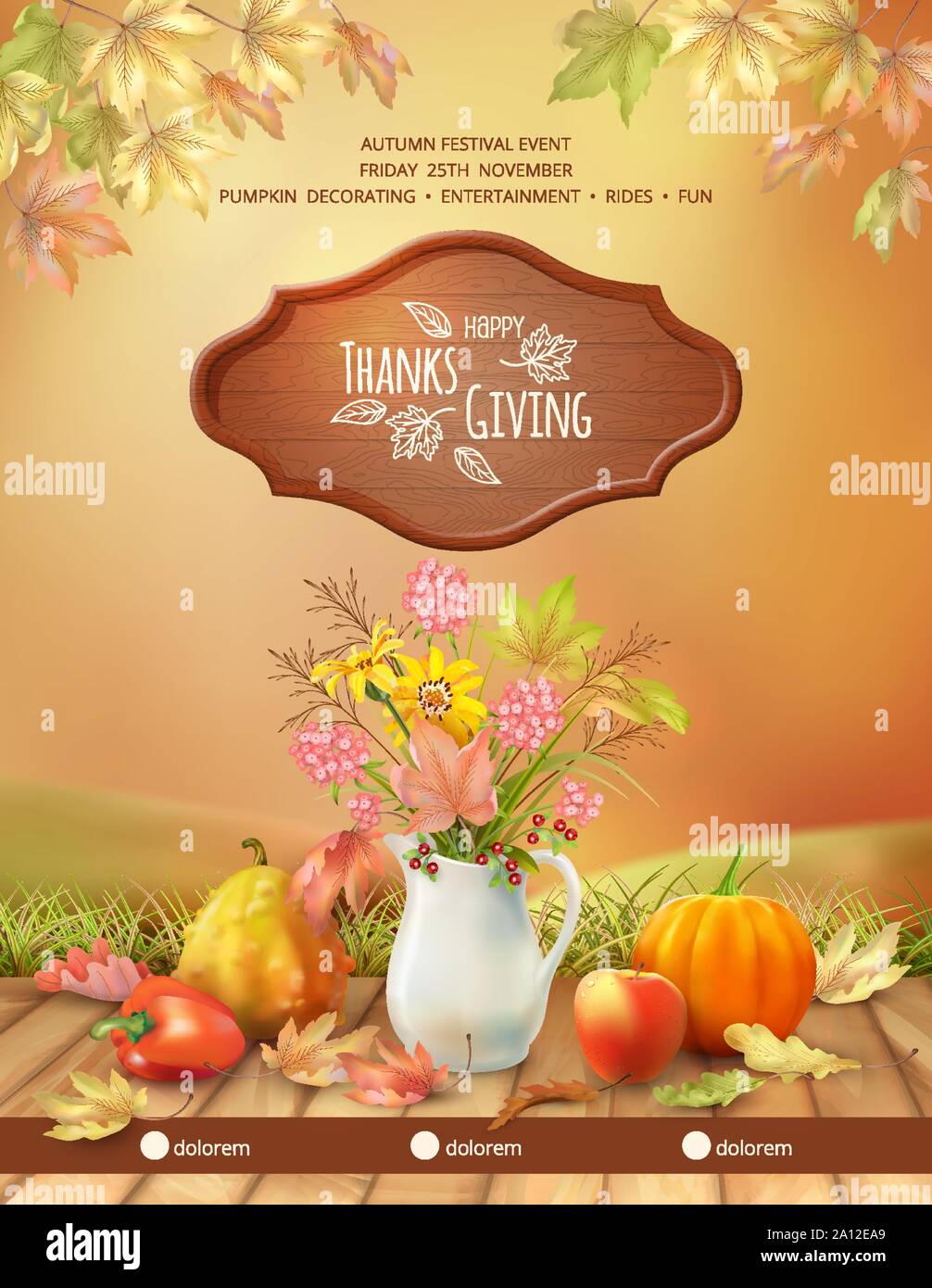 Happy Thanksgiving Flyer Stock Vector