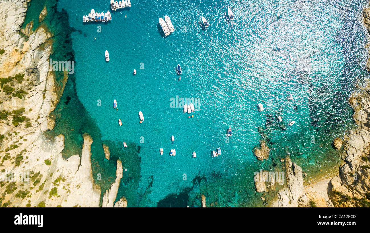 Drone view of Sardinia Beach Stock Photo