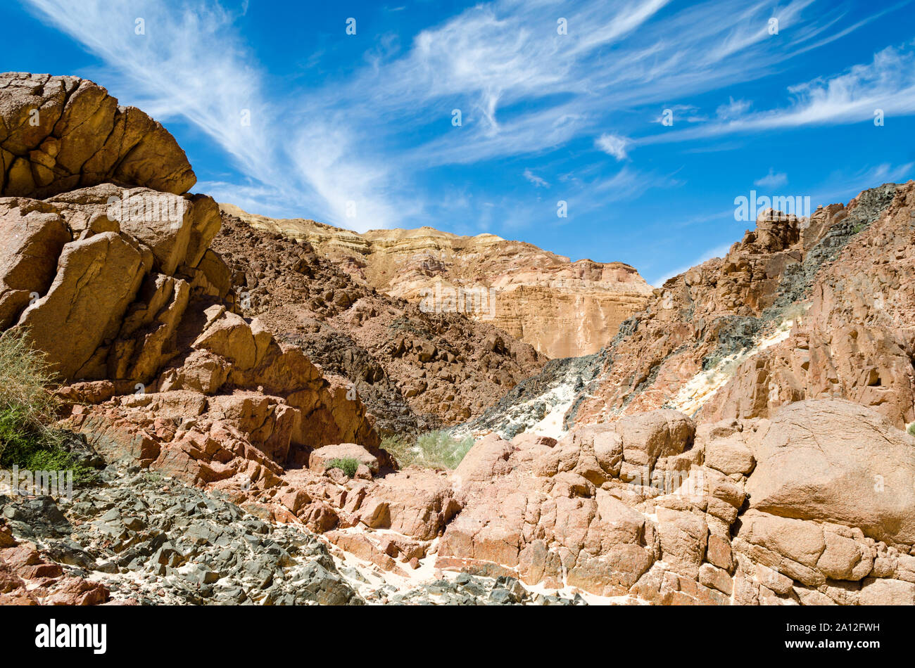 rocks in a canyon in the desert in Egypt Dahab Stock Photo - Alamy