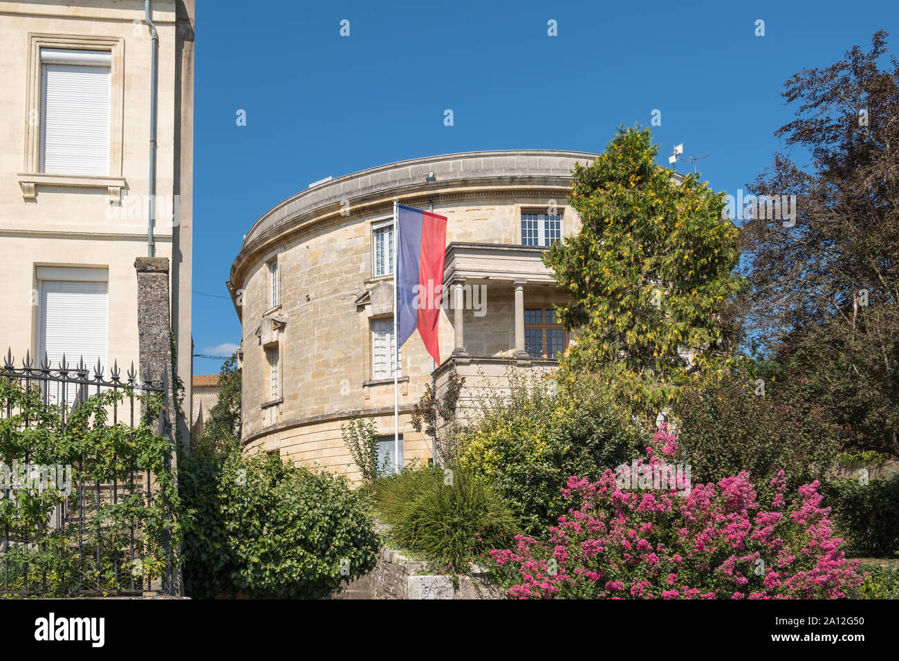 The historic town of Castillon La Bataille in the Gironde Department of Nouvelle-Aquitaine in South Western France Stock Photo