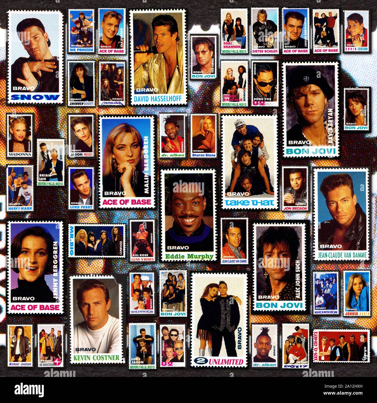 Collage with popular vintage entertainment celebrities, circa 1980's Stock  Photo - Alamy