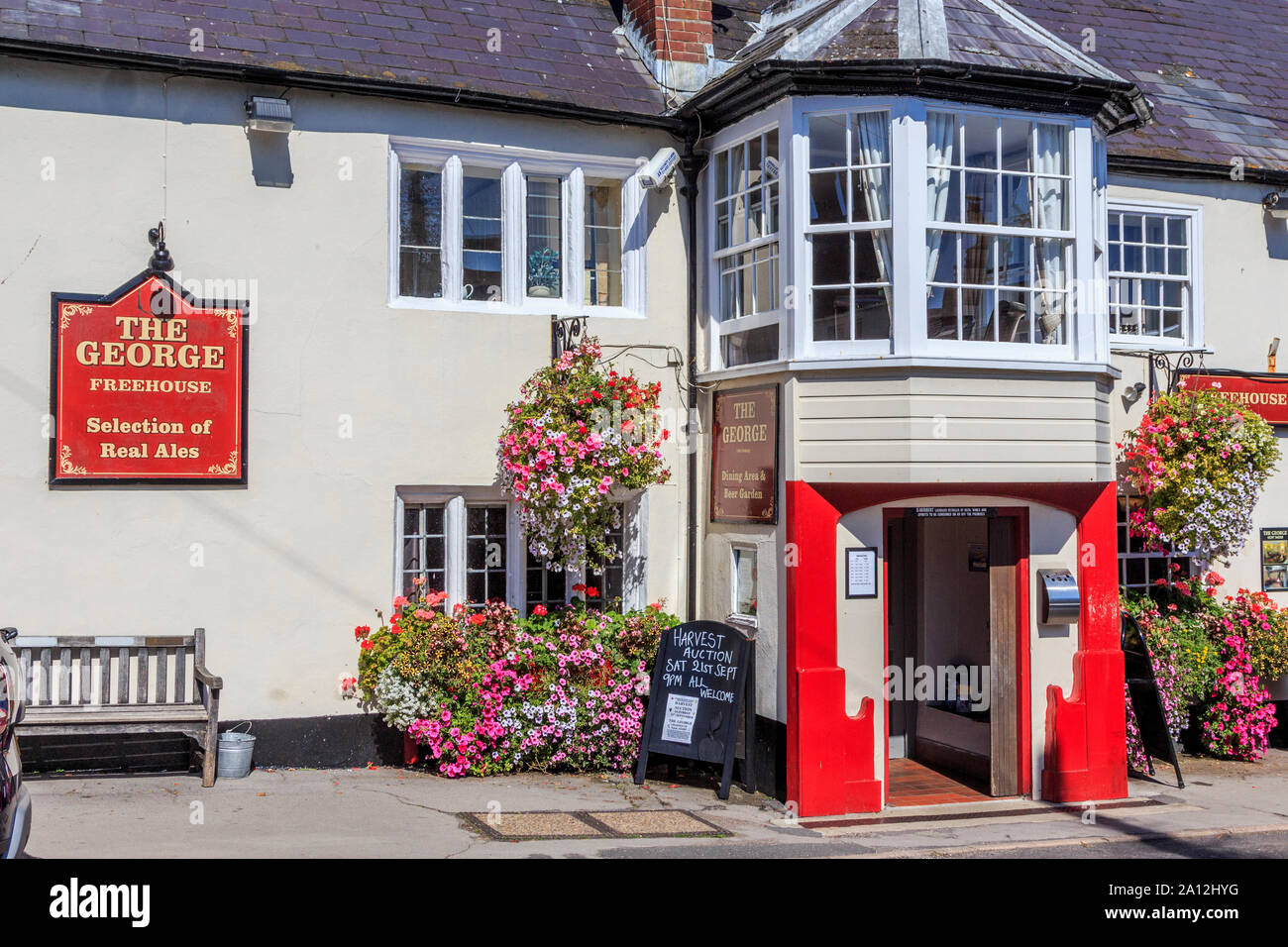 charmouth seaside resort town centre scenic high street, fossil hunting, south coast, long distance footpath,dorset, england, uk, gb Stock Photo