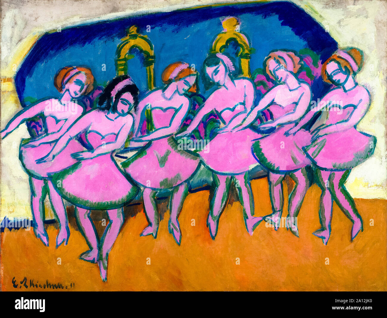 Ernst Ludwig Kirchner, painting, Six Dancers, 1911 Stock Photo