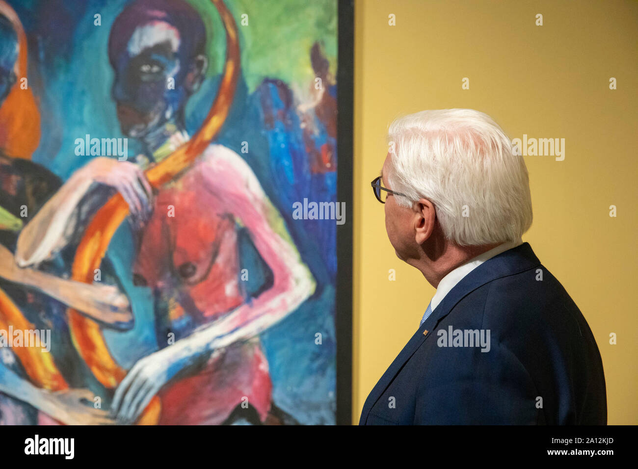 Frank-Walter Steinmeier bei der Eröffnung der Ausstellung 'Utopie und Untergang Kunst in der DDR' im Kunstpalast. Düsseldorf, 04.09.2019 Stock Photo