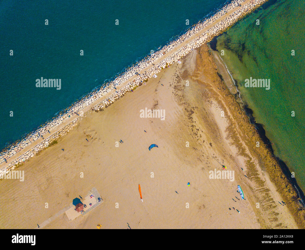 Drone view of Sottomarina, Italy Stock Photo
