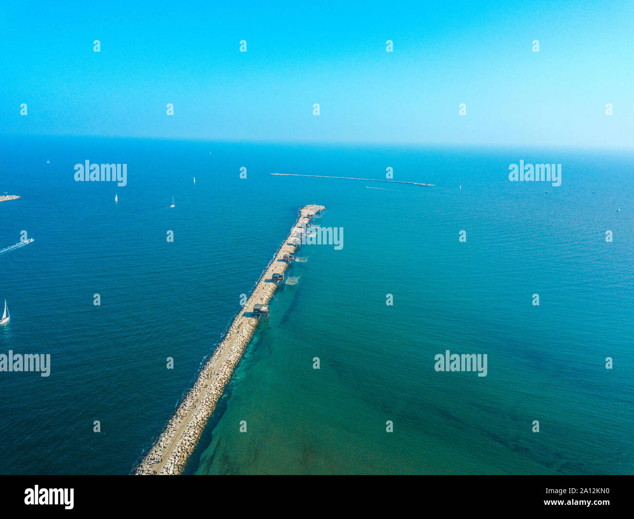 Drone view of Sottomarina, Italy Stock Photo