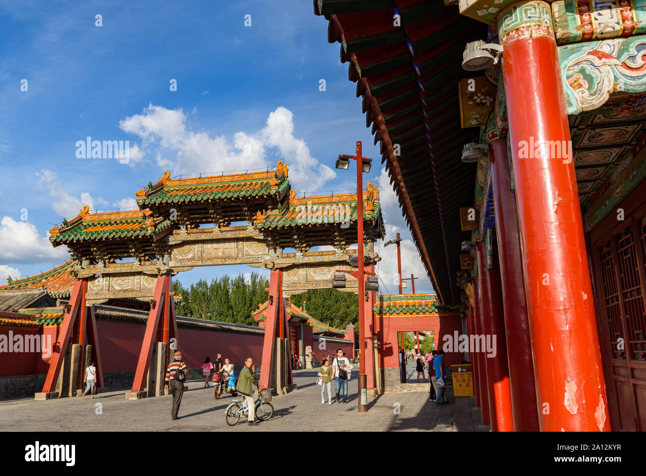 Liaoning, China - 29 August 2016: Gate at Shenyang Imperial Palace, China. Stock Photo