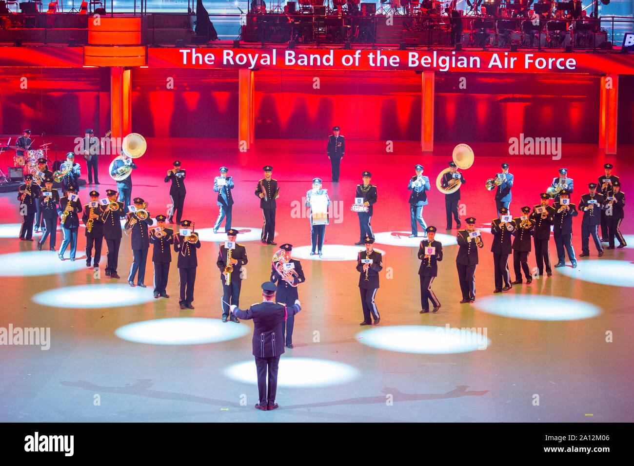 Royal Band of the Belgian Air Force beim Musikfest der Bundeswehr, Internationales Militär Tattoo im ISS Dome. Düsseldorf, 21.09.2019 Stock Photo