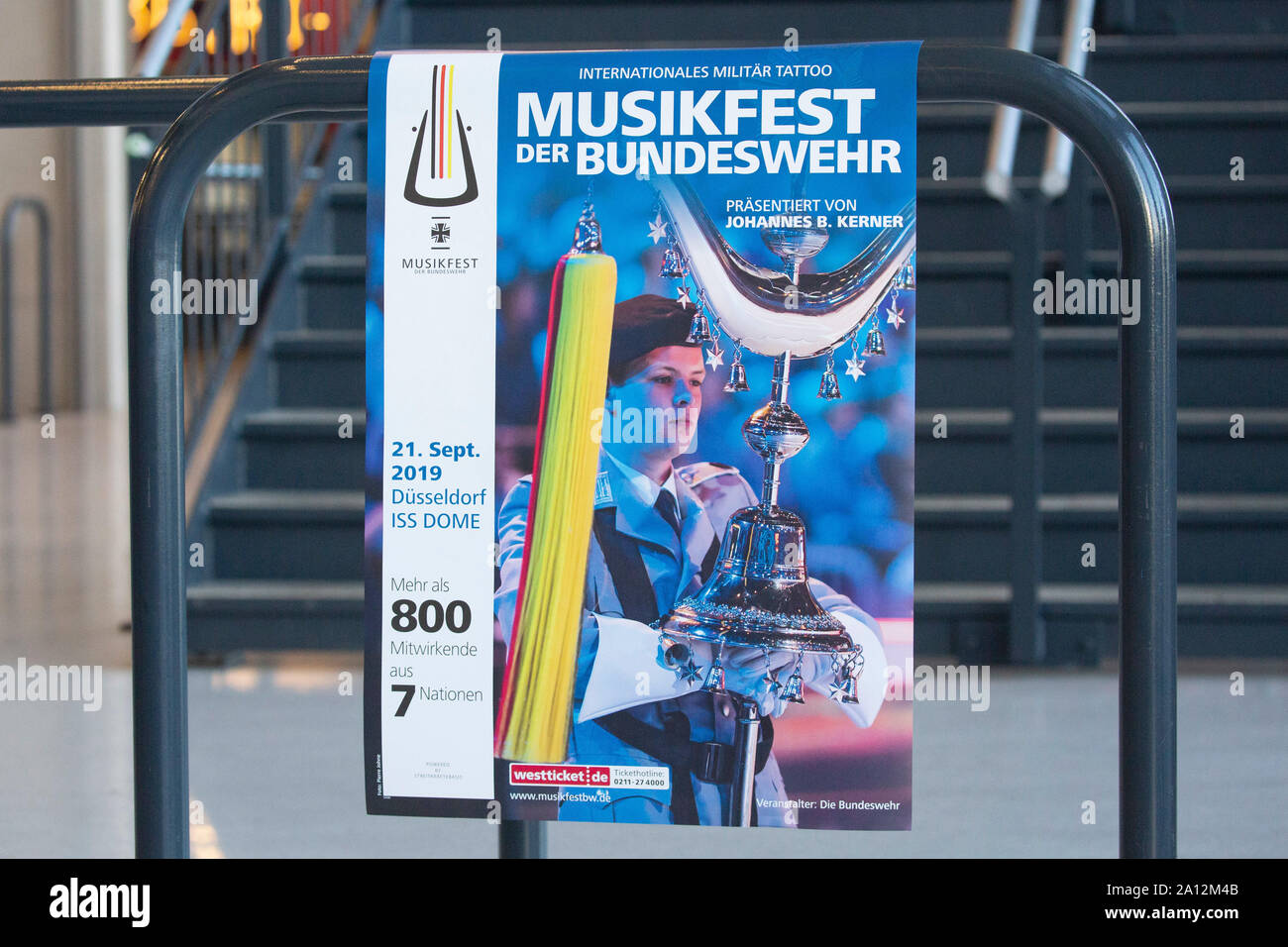 Plakat Musikfest der Bundeswehr, Internationales Militär Tattoo im ISS Dome. Düsseldorf, 21.09.2019 Stock Photo