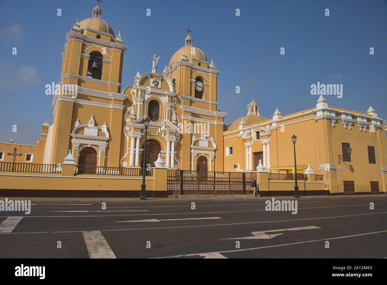 Trujillo Cathedral in the Plaza de Armas, Trujillo, Peru Stock Photo