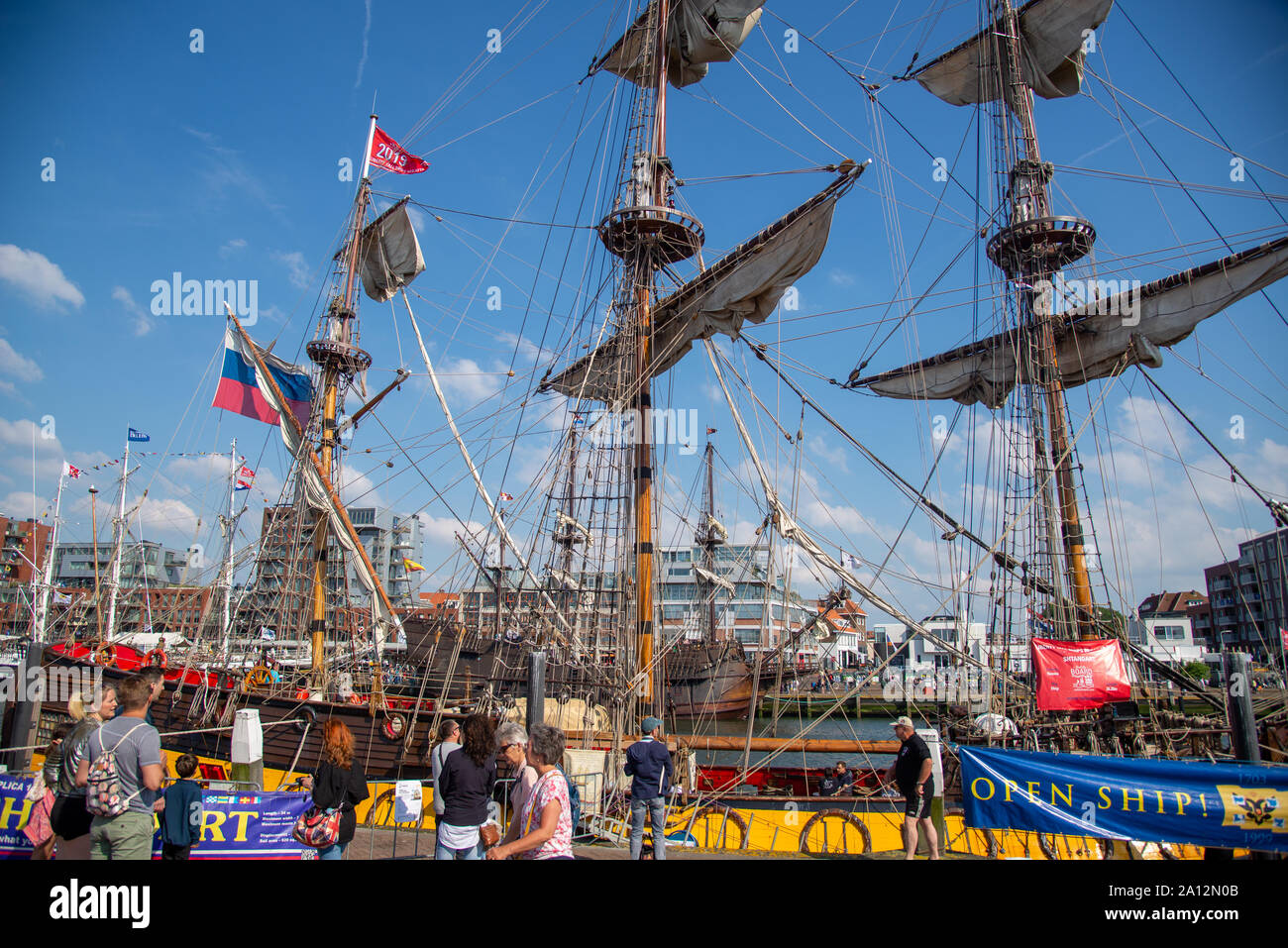 Sail 2019 Scheveningen with tall ships in the harbor Stock Photo