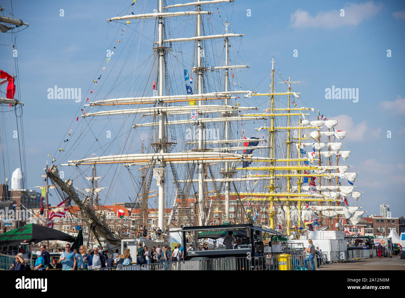 Sail 2019 Scheveningen with tall ships in the harbor Stock Photo