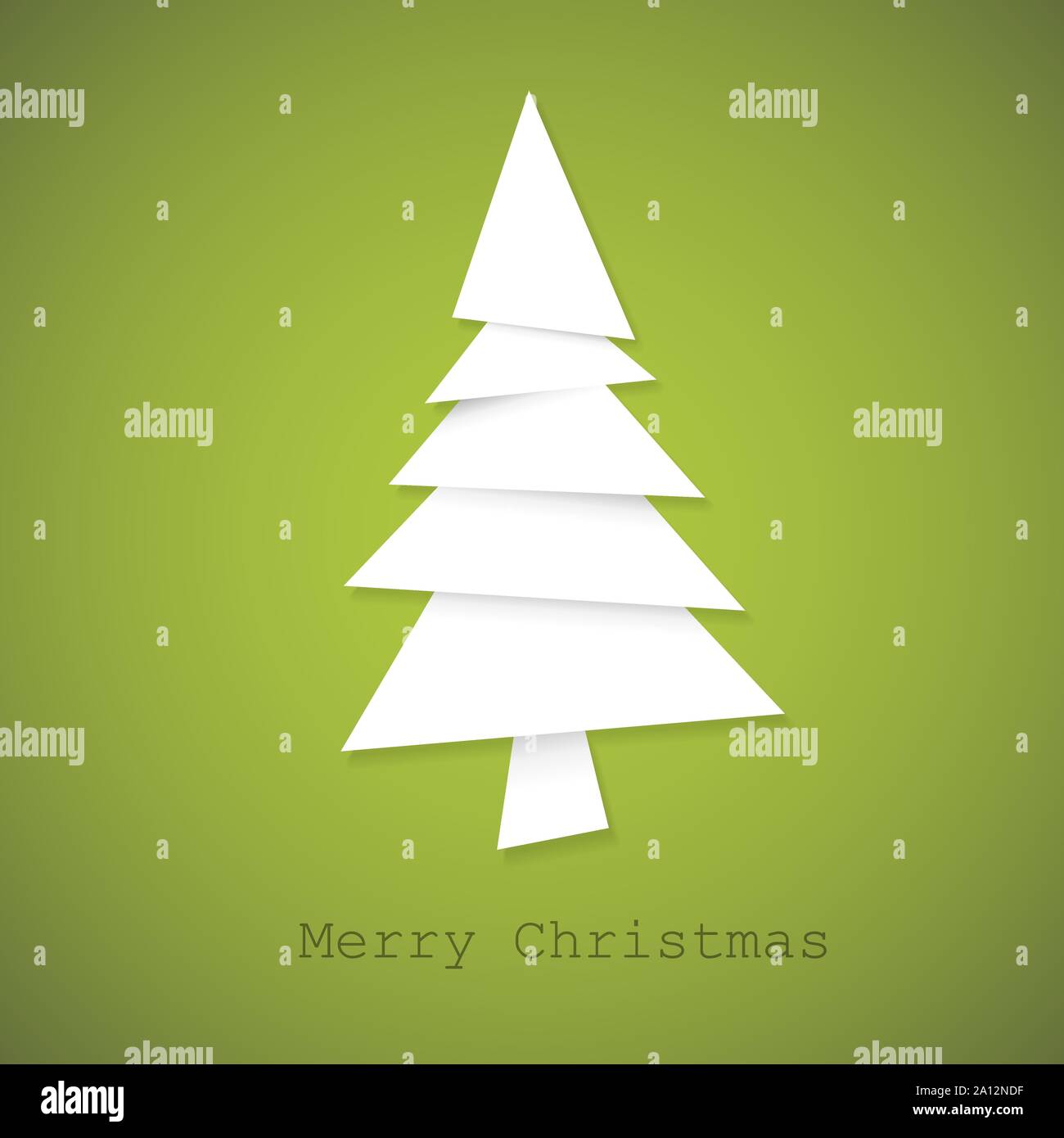 Simple vector christmas tree made from pieces of white paper - original ...