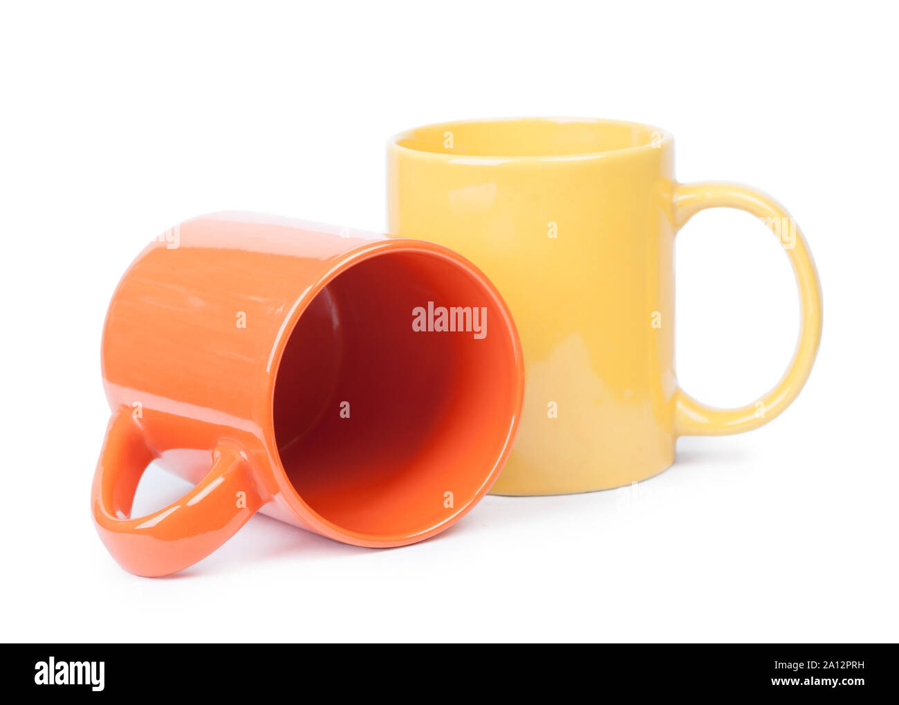 Two Mugs Isolated On White Background Stock Photo - Alamy