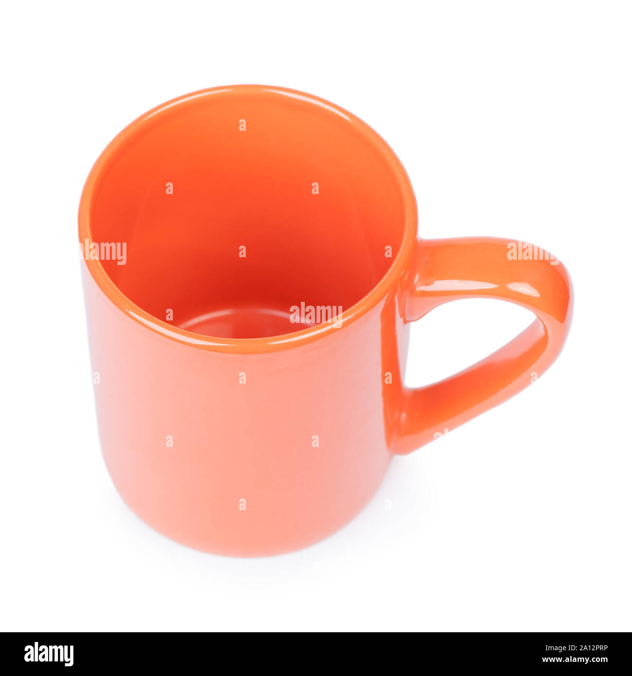 One orange mug isolated on white background Stock Photo