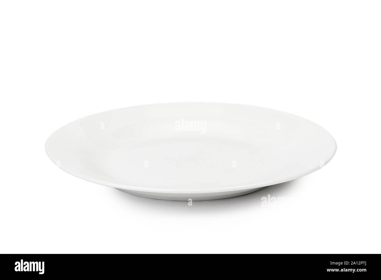 Empty white plate isolated on white background Stock Photo - Alamy