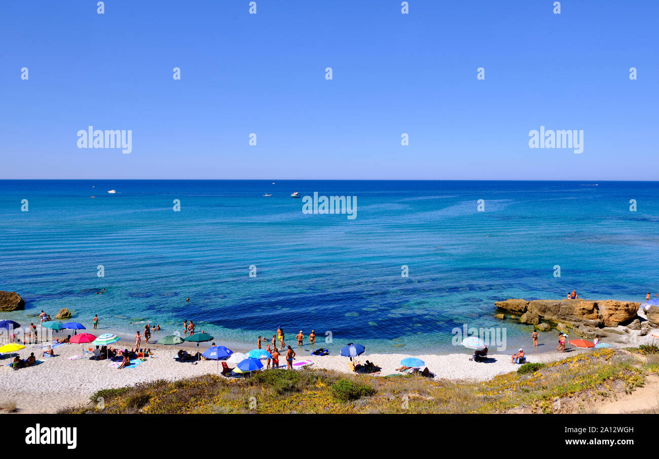 Capo San Marco beach, sardinian beach in Isthmus of San Giovanni Sinis