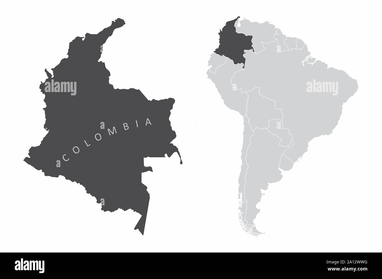Columbia South America Map Colombia South America Stock Vector Image & Art - Alamy