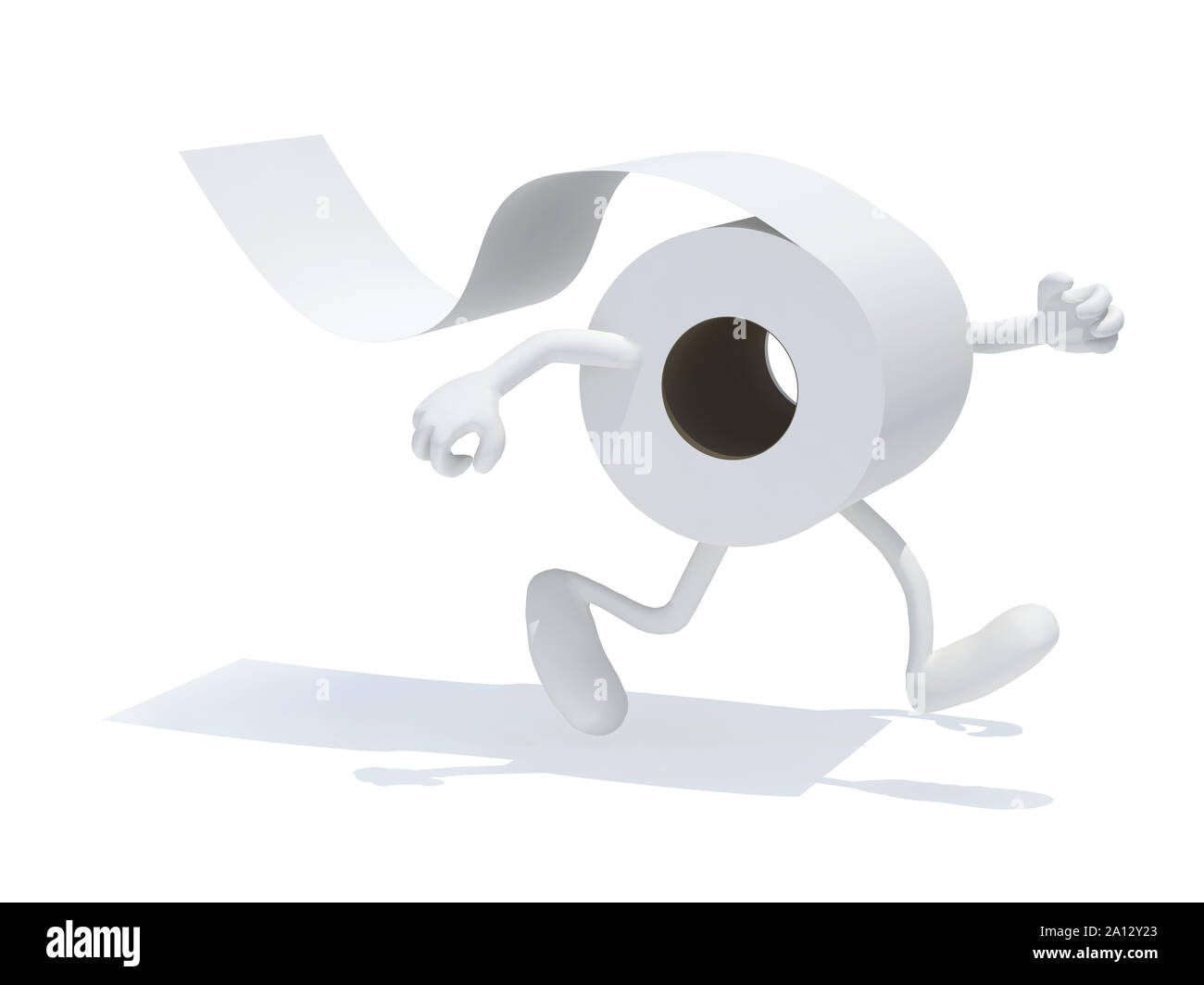toilet paper with arms and legs, 3d illustration Stock Photo Alamy