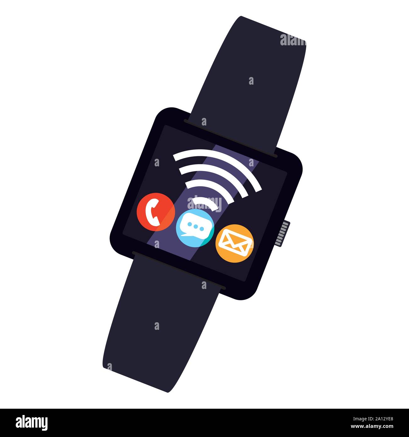smart watch technology with applications menu vector illustration design Stock Vector