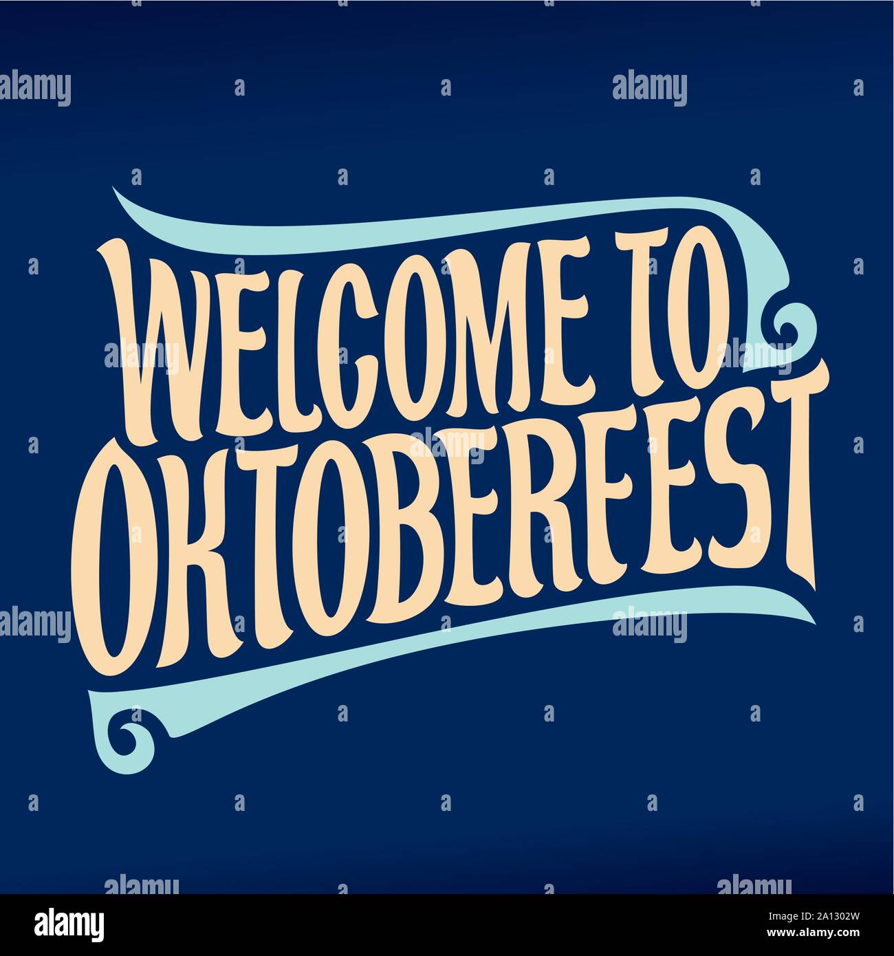 Vector poster for beer festival Oktoberfest decorative handwritten font for quote to