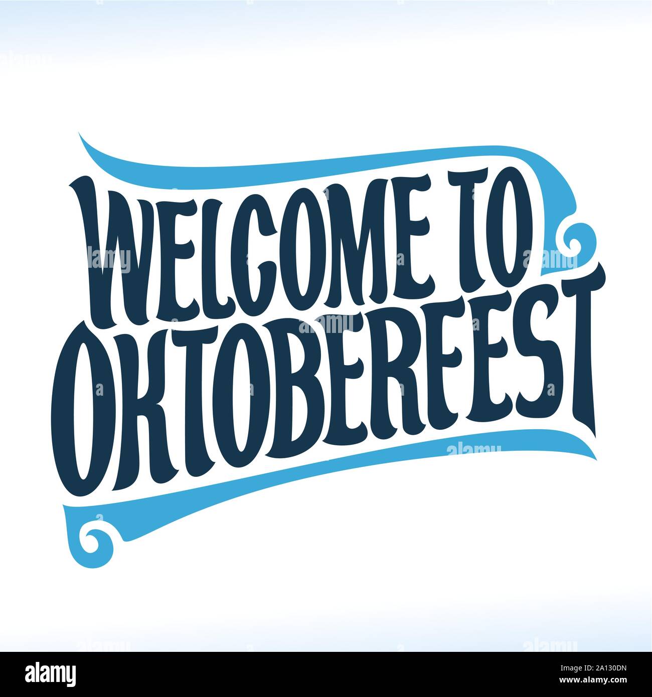 Vector poster for beer festival Oktoberfest decorative handwritten font for quote to