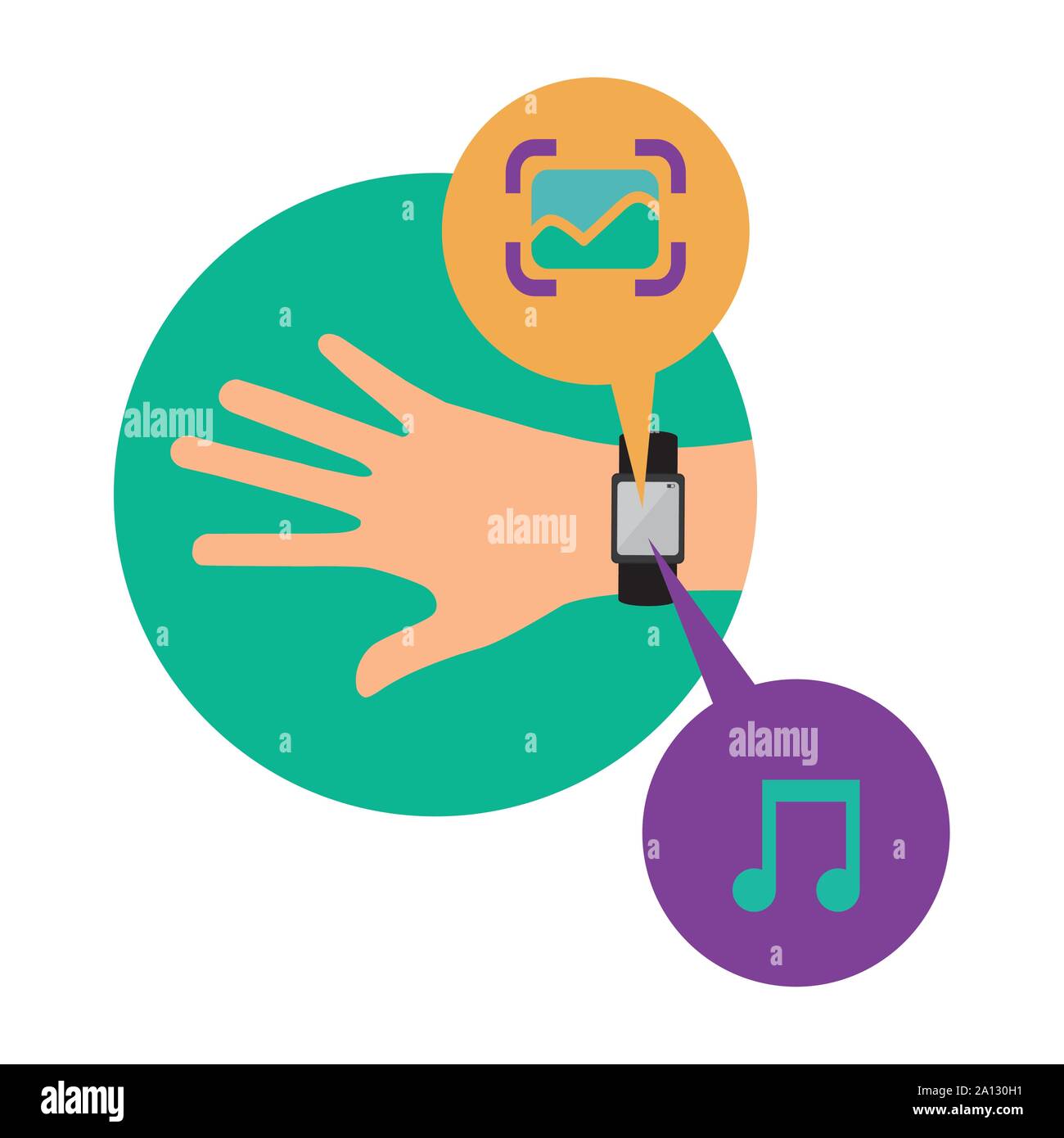 hand with smart watch technology vector illustration design Stock ...