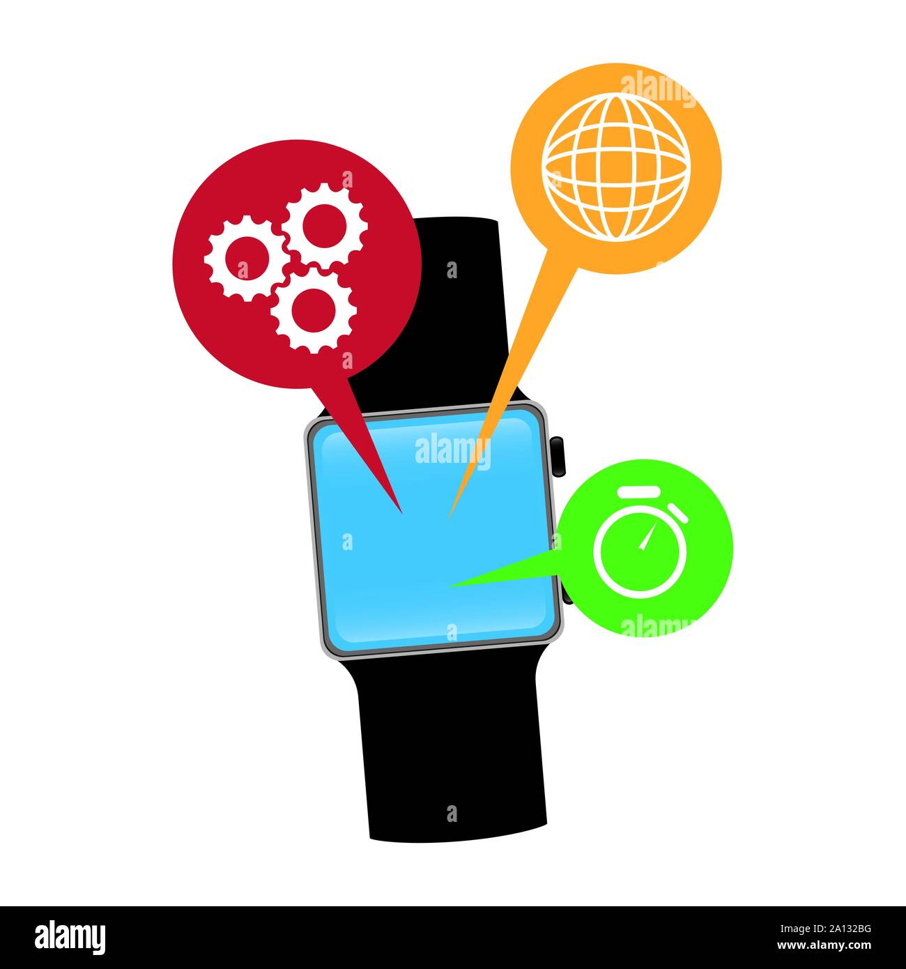 smart watch technology with applications menu vector illustration design Stock Vector