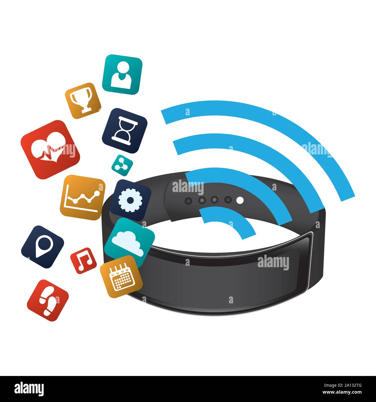 smart watch technology with applications menu vector illustration design Stock Vector