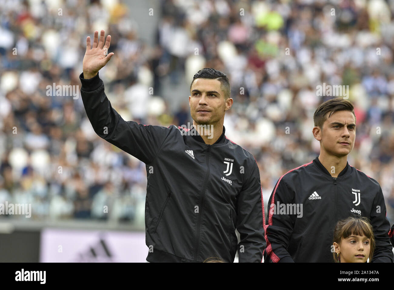 Cristiano Ronaldo (Juventus FC) and Paulo Dybala (Juventus FC), are seen  before the Serie A football match between Juventus FC vs Hellas Verona FC  at Allianz Stadium in Turin.(Final score; Juventus FC