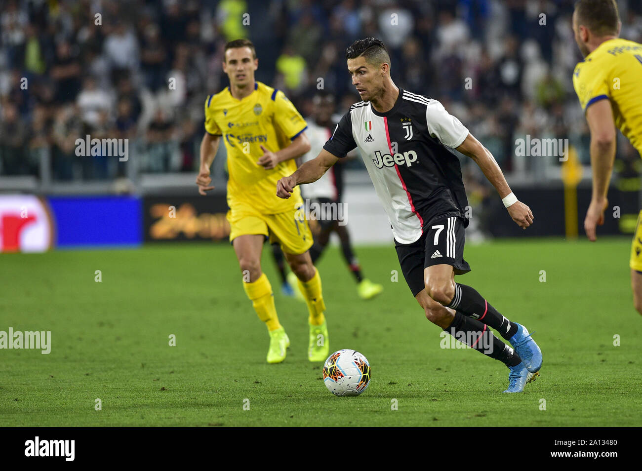 Cristiano Ronaldo Juventus Fc Seen In Action During The Serie A Football Match Between Juventus Fc And Hellas Verona Fc At Allianz Stadium In Turin Final Score Juventus Fc 2 1 Hellas Verona Fc