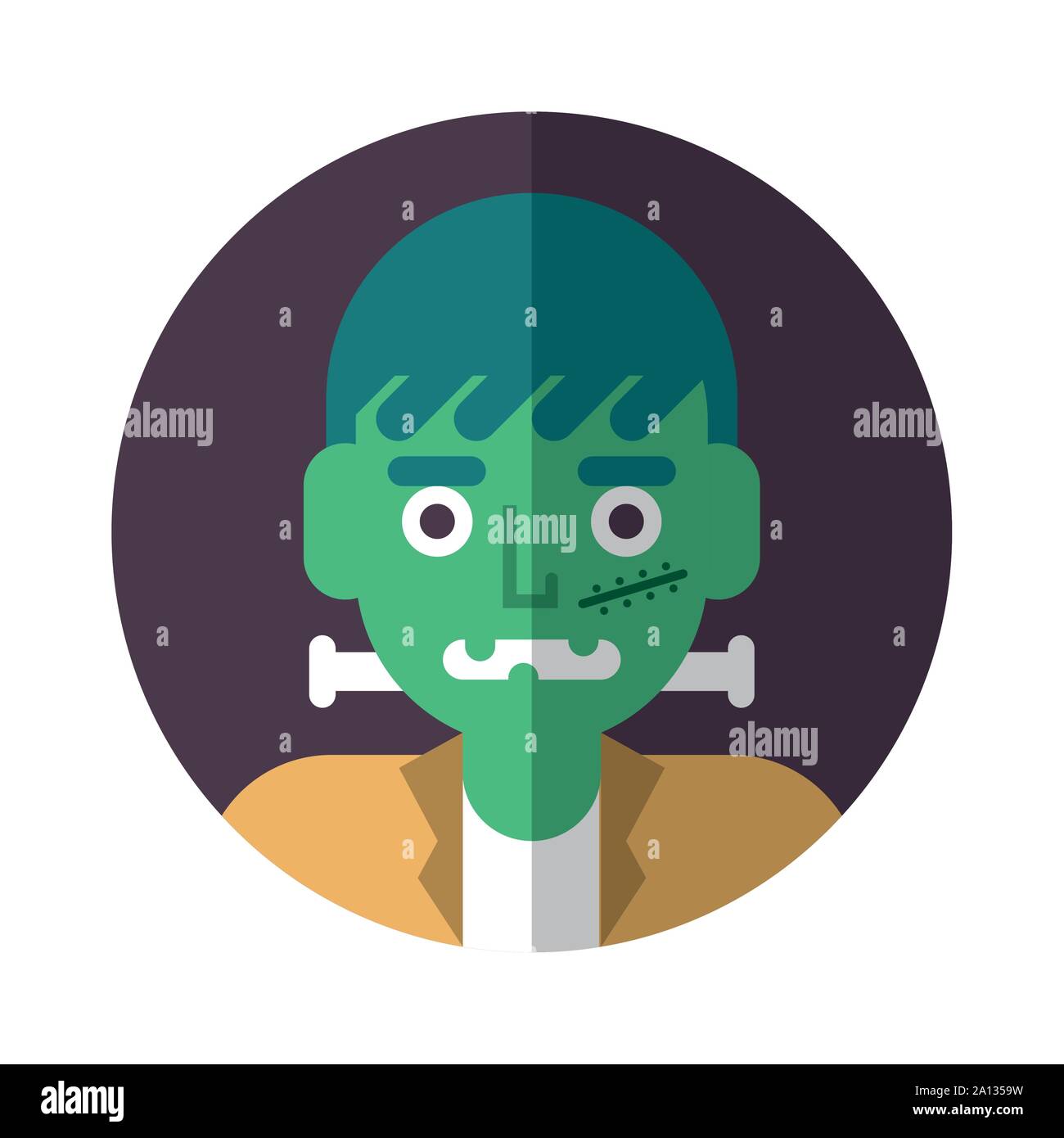 boy with frankenstein halloween costume Stock Vector Image & Art - Alamy