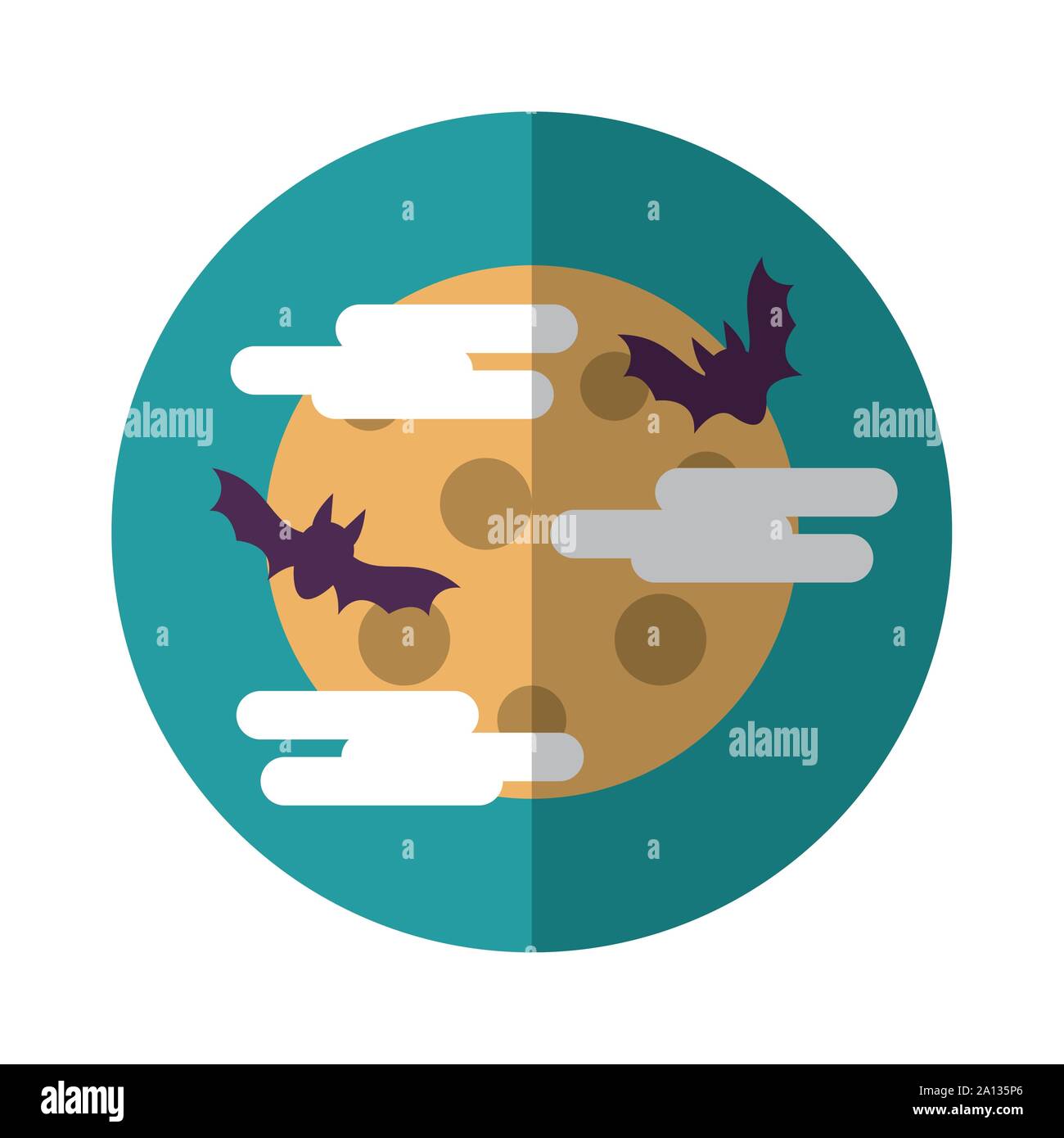 moon night halloween with bats flying Stock Vector Image & Art - Alamy
