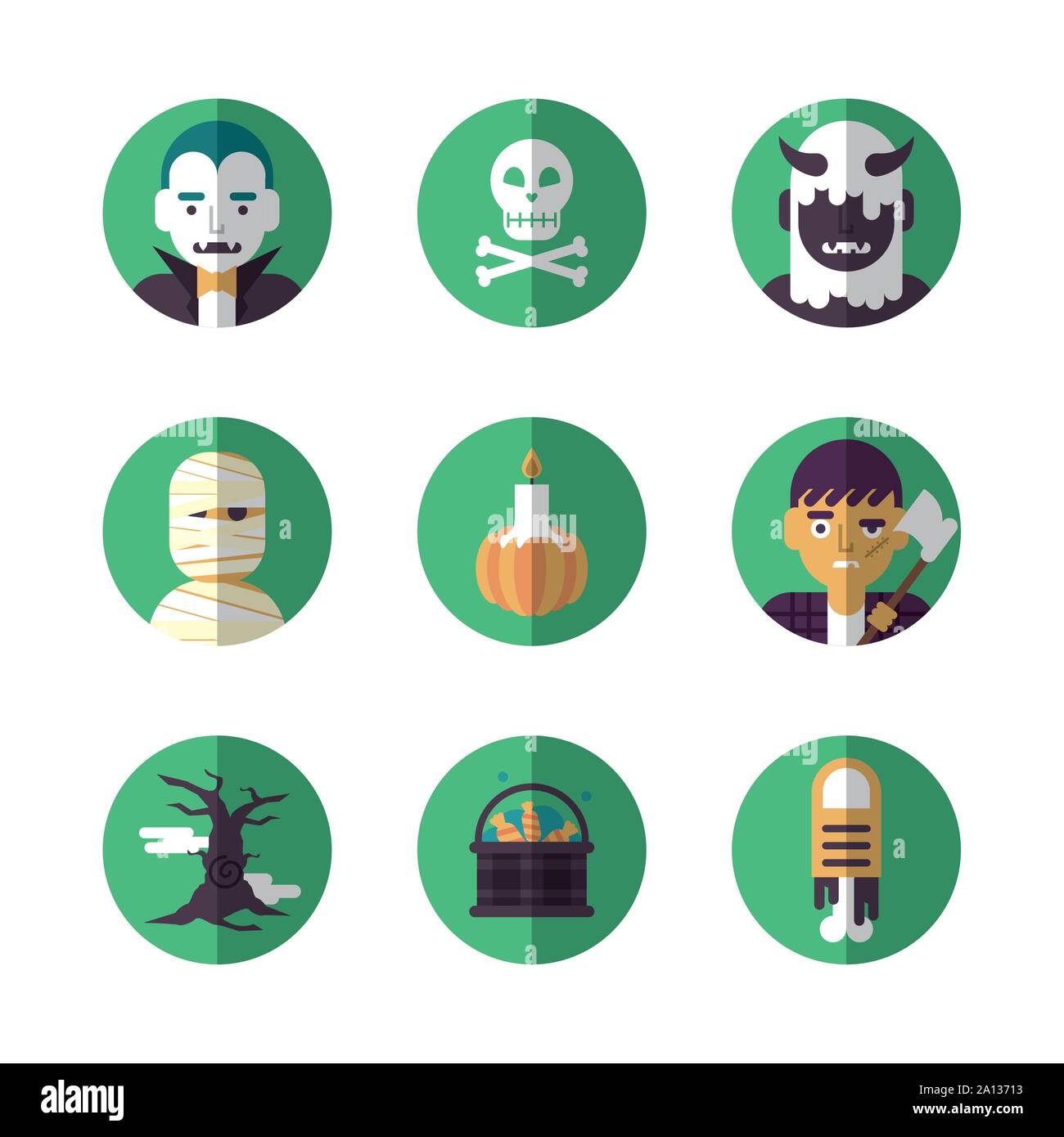 bundle of halloween set icons Stock Vector