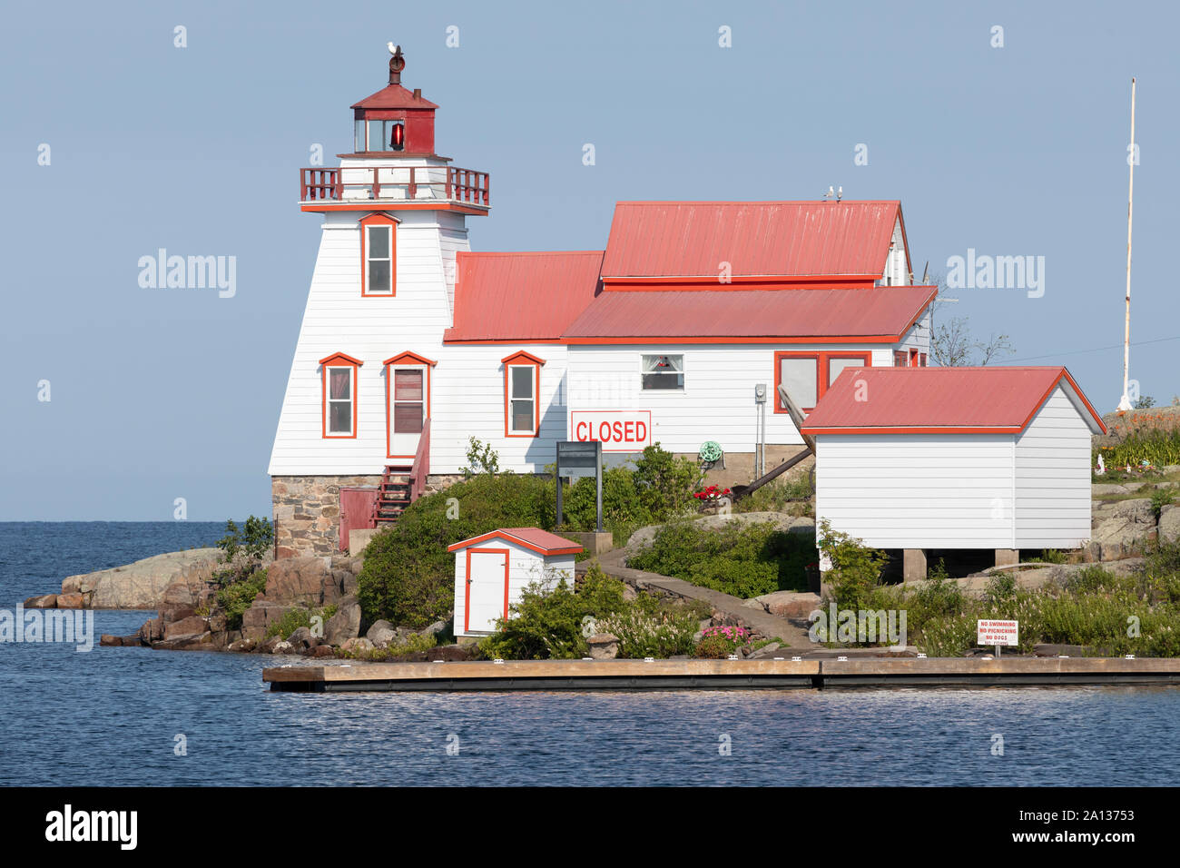 Pointe au Baril Range Front Lighthouse, Ontario, Canada Stock Photo
