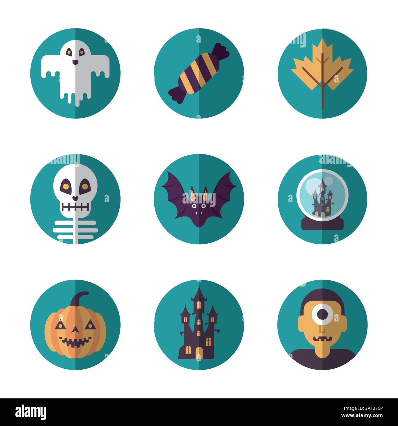 bundle of halloween set icons Stock Vector