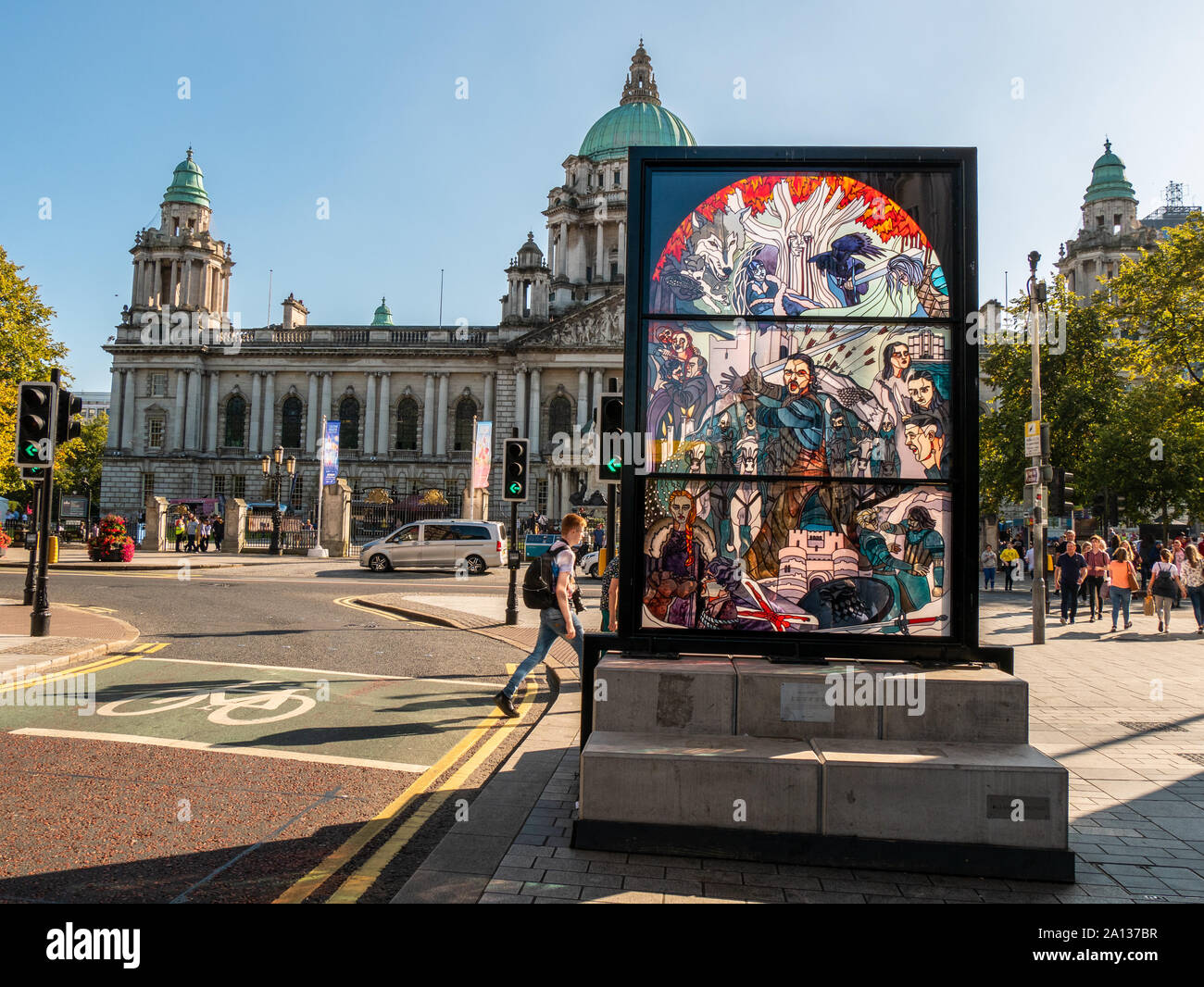 Stained glass window celebrating Game of Thrones, Donegall Place