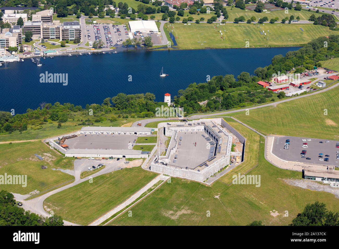 Aerial view of Fort Henry, Kingston, Ontario Stock Photo