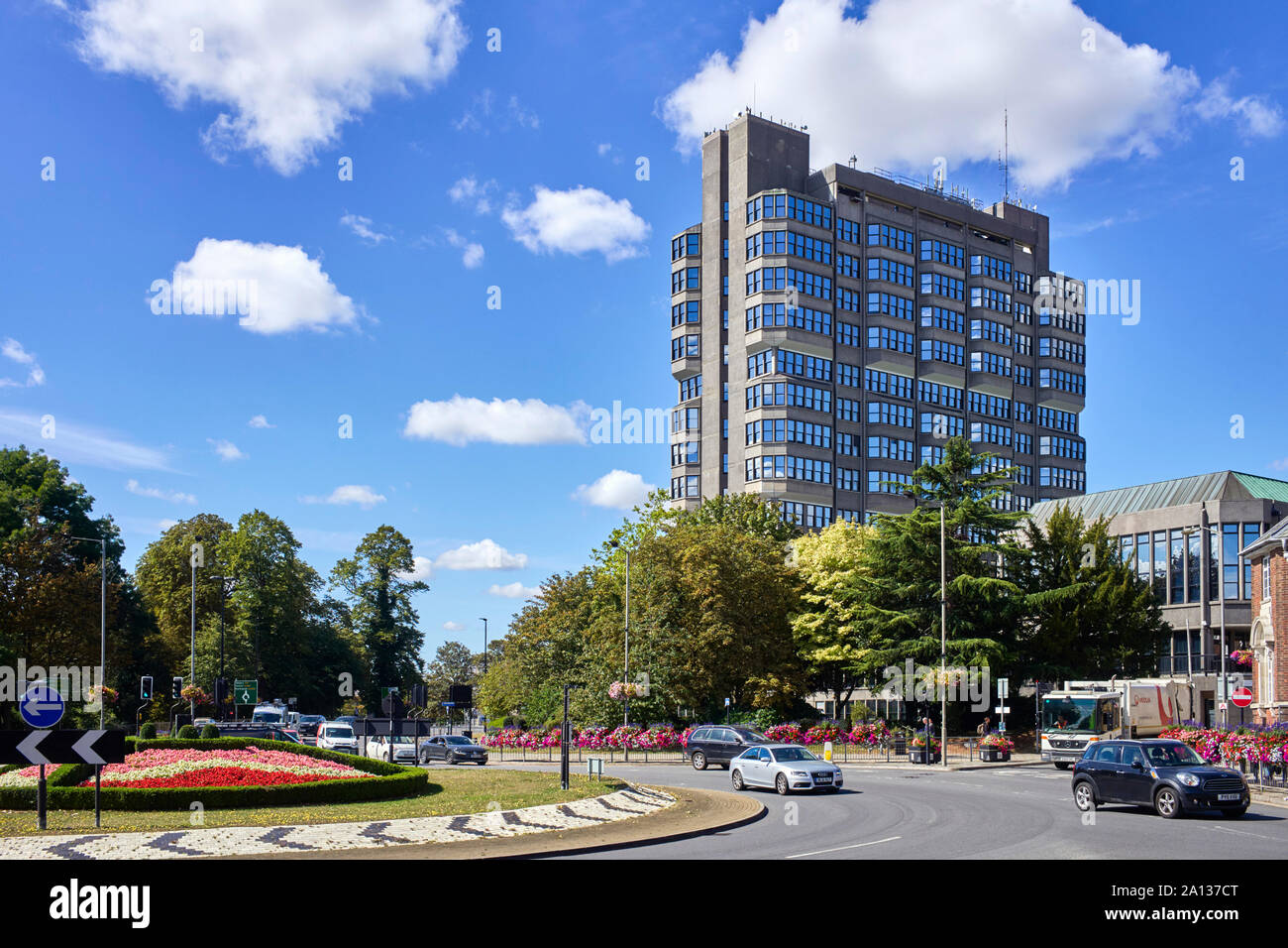 Buckinghamshire County Council Building in Aylesbury town centre Stock Photo