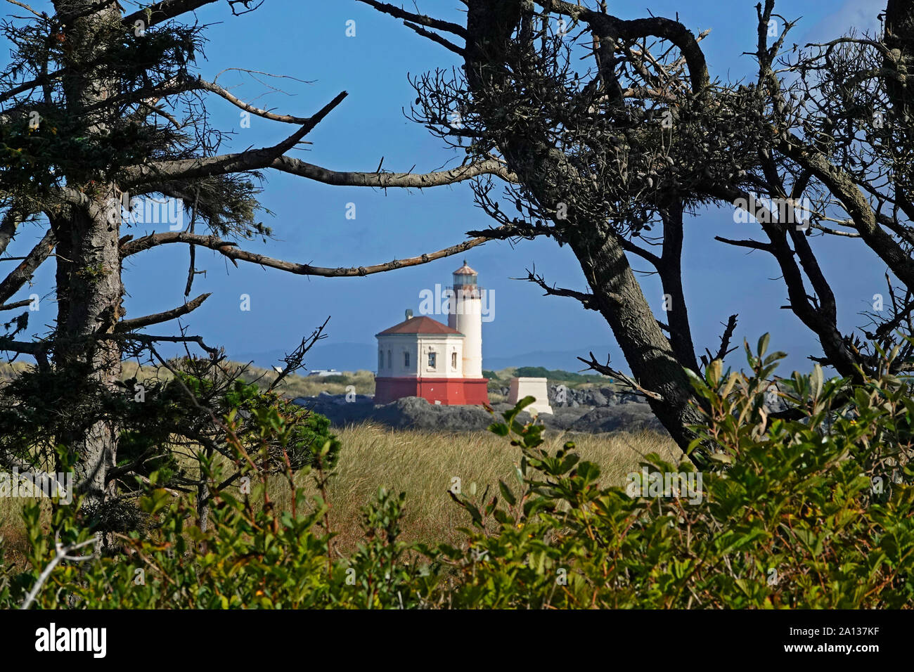 The Coquille River Light house on the Coquille River Jetty near Bandon, Oregon Stock Photo Alamy