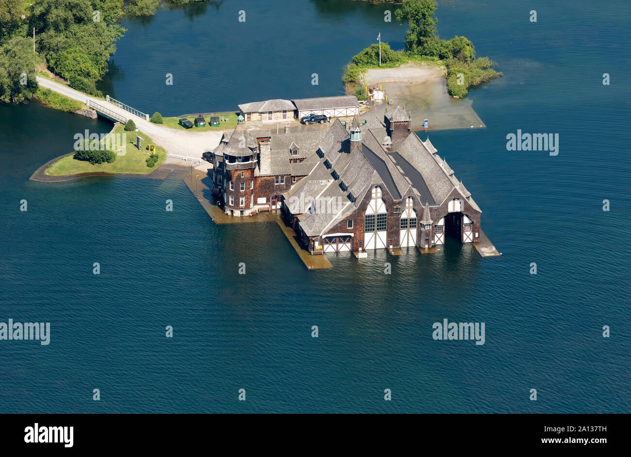 Yacht House, Boldt Castle, Heart Island, Thousand Islands, New York Stock Photo