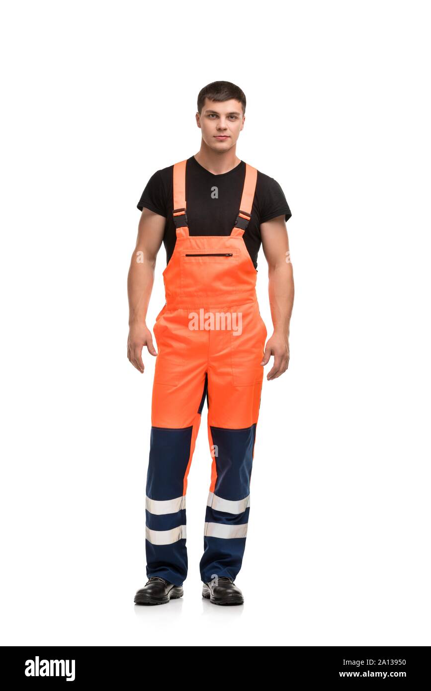 orange and black overalls