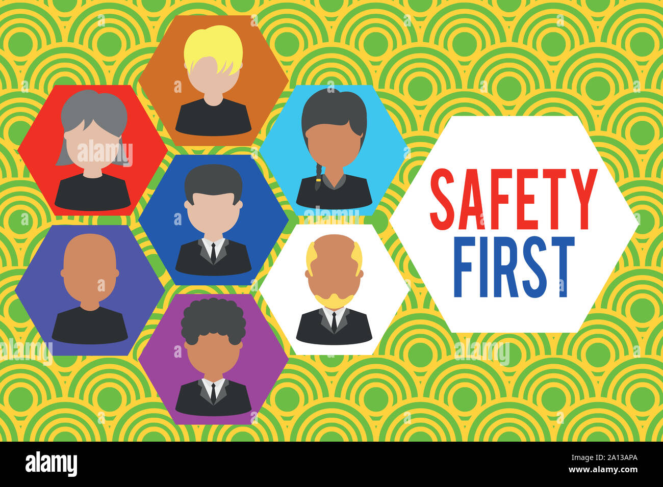 Writing note showing Safety First. Business concept for Avoid any ...