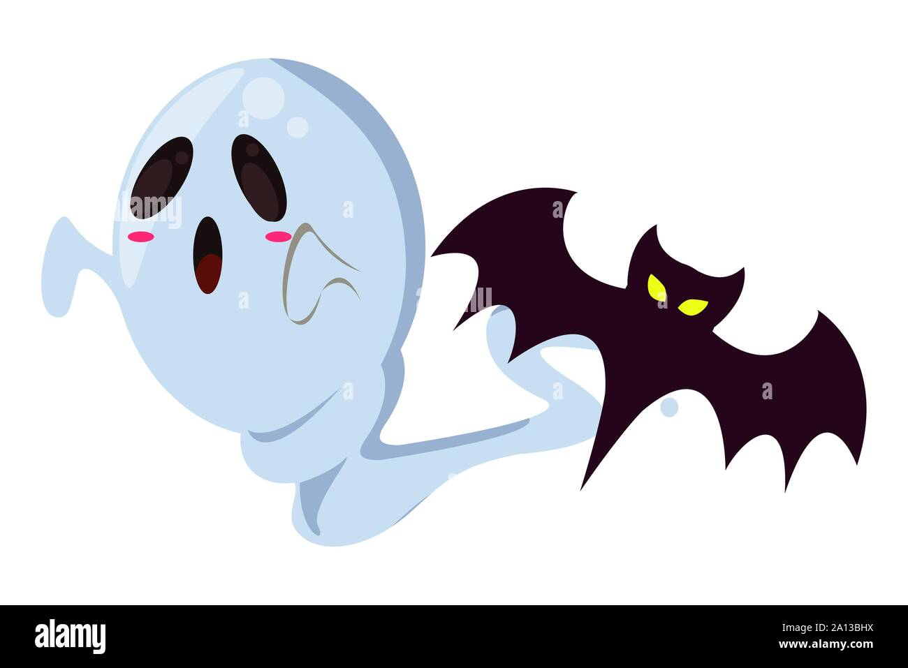 halloween bat flying with ghost Stock Vector Image & Art - Alamy